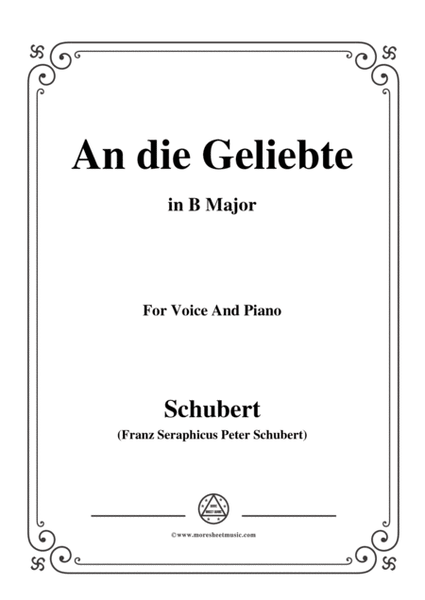 Schubert-An die Geliebte,in B Major,for Voice&Piano image number null
