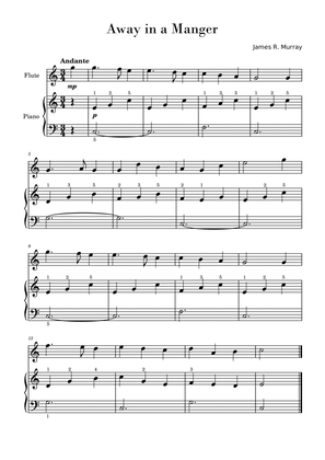 Away in a Manger (Easy Flute and Piano Accompaniment)