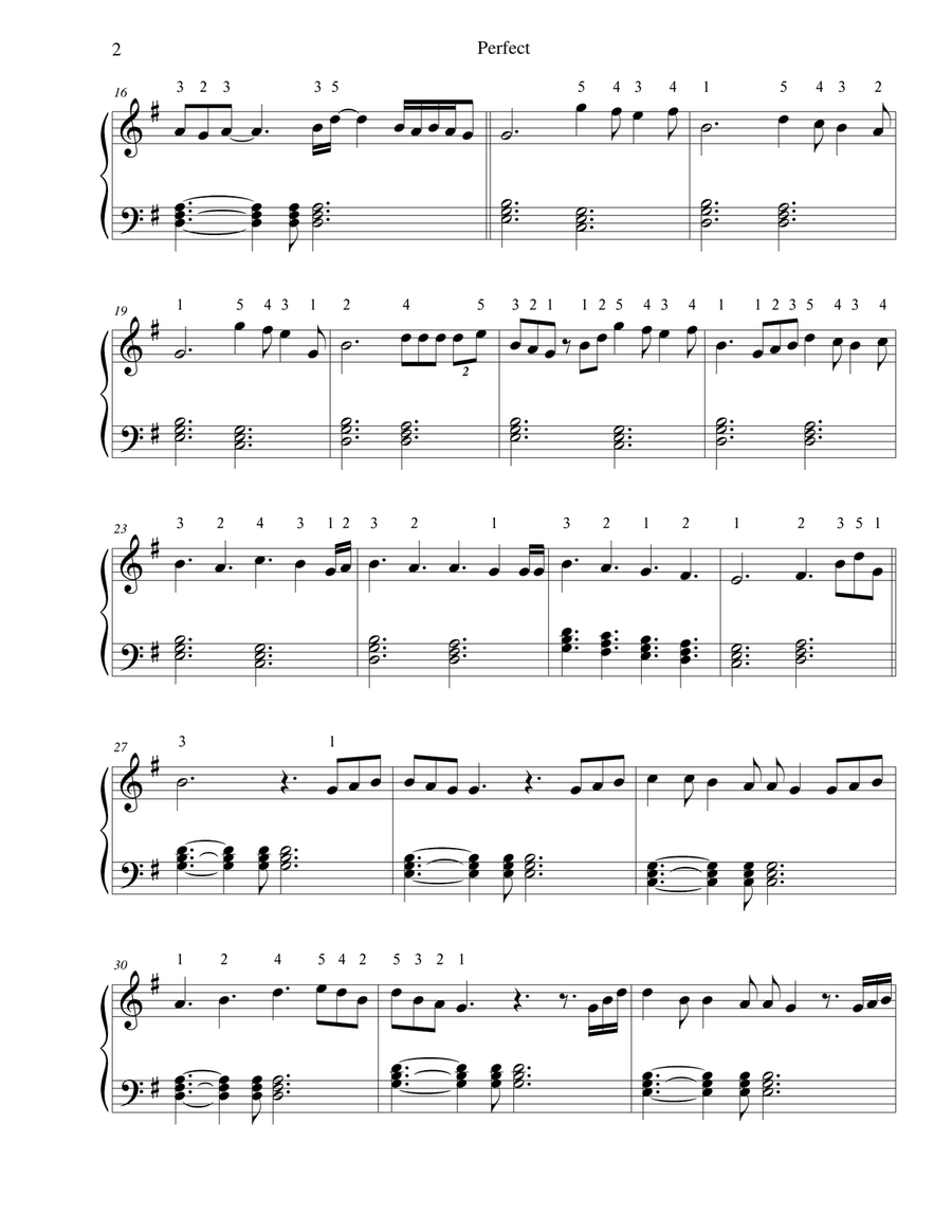 Perfect Perfect Easy Piano scores gallery preview page 2