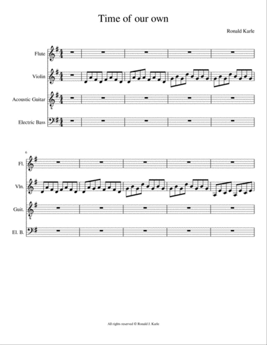 Time of Our Own Small Ensemble scores gallery preview page 1