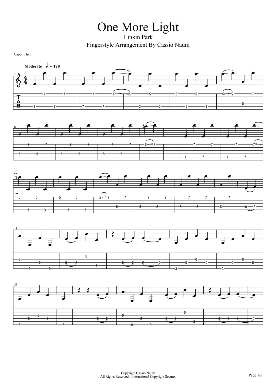 One More Light Electric Guitar scores gallery preview page 1