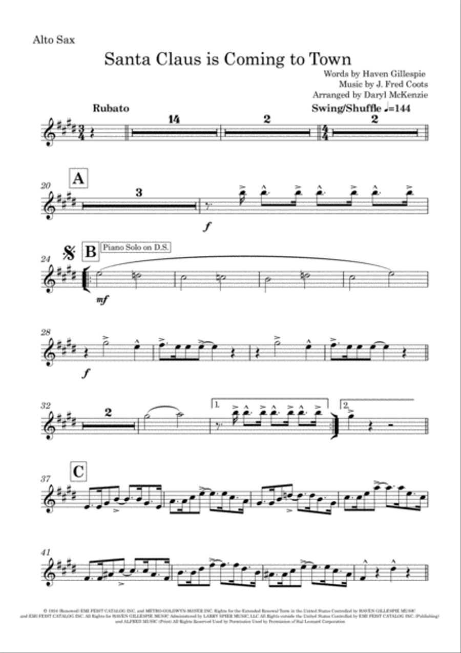 Santa Claus Is Comin' To Town School and Community scores gallery preview page 6