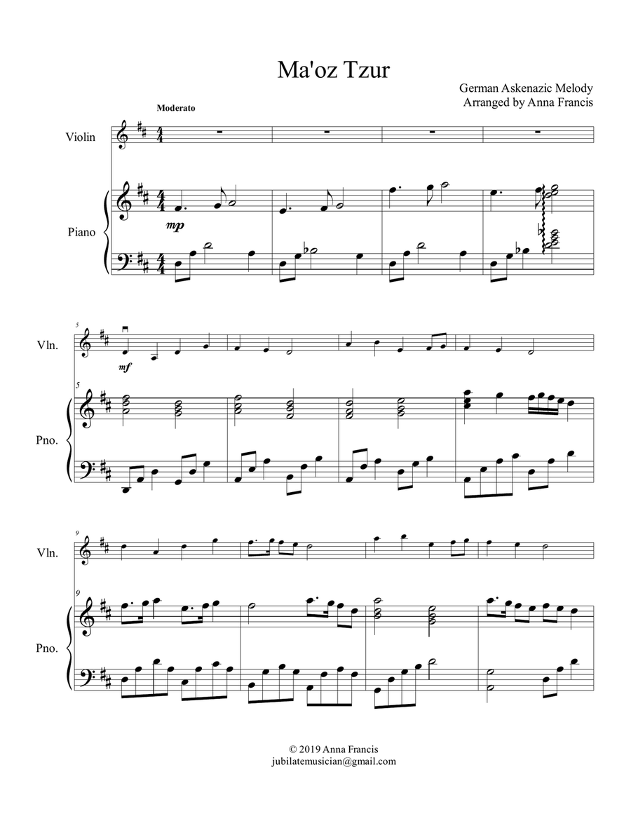 Maoz Tzur Violin Solo scores gallery preview page 2