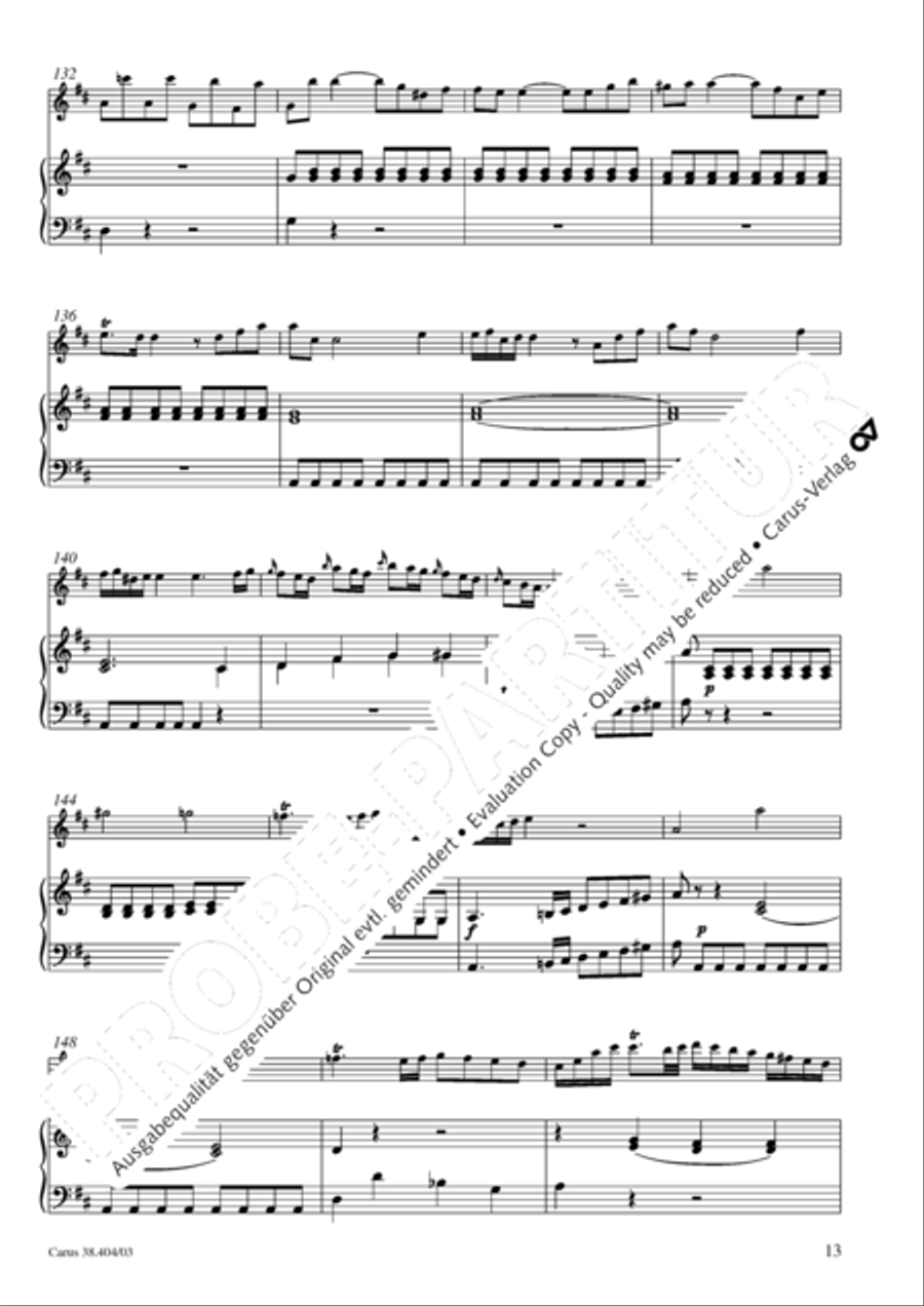 Concerto for Flute in D major (Concerto per il Flauto traverso in D / Flotenkonzert in D) Flute Solo scores gallery preview page 14