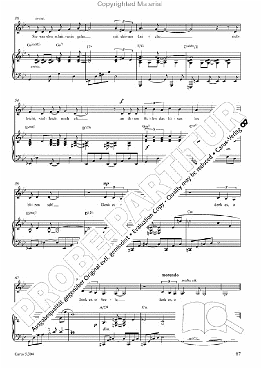 Schindler: Rosenzeit. Ein Liederzyklus uber die Liebe. Chansons fur Singstimme und Klavier Piano scores gallery preview page 88