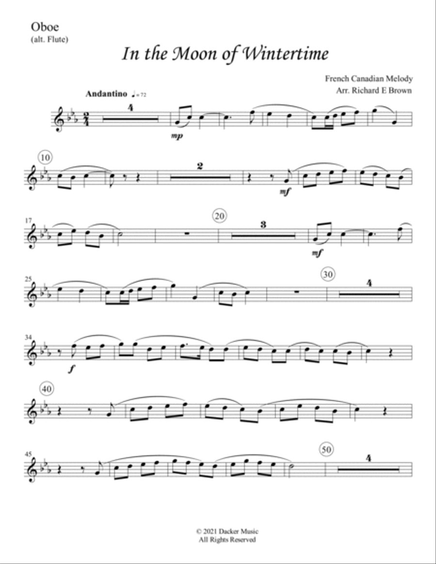 In the Moon of Wintertime - Woodwind Trio Woodwind Trio scores gallery preview page 5