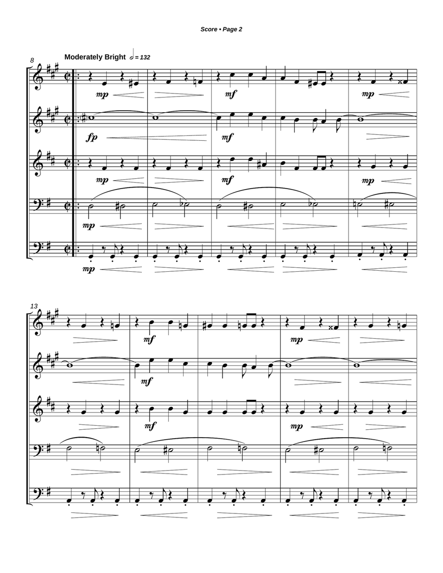 Aquarela Brasileira (aquarela Do Brasil) (brasil) Brass Quintet scores gallery preview page 4