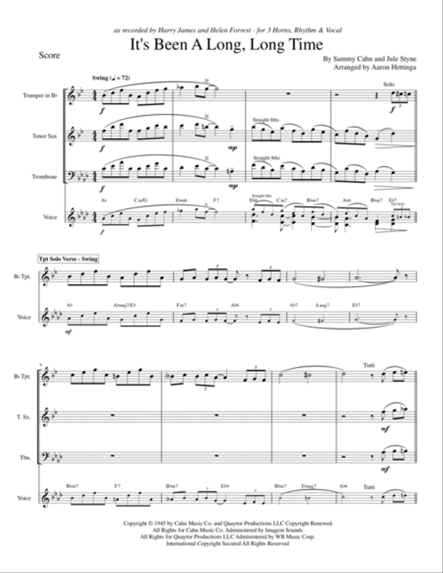It's Been A Long, Long Time Jazz Ensemble scores gallery preview page 4