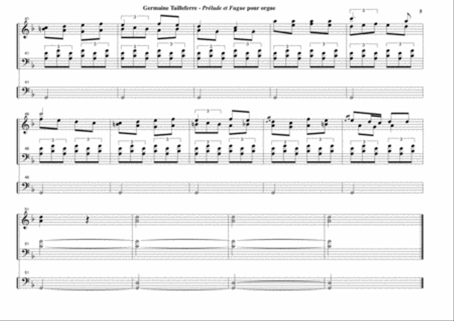 Germaine Tailleferre: Prelude and Fugue for organ Organ Solo scores gallery preview page 5