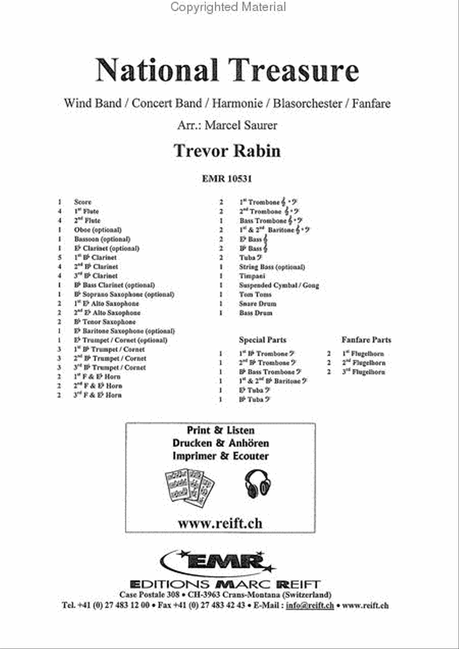 National Treasure Concert Band scores gallery preview page 2