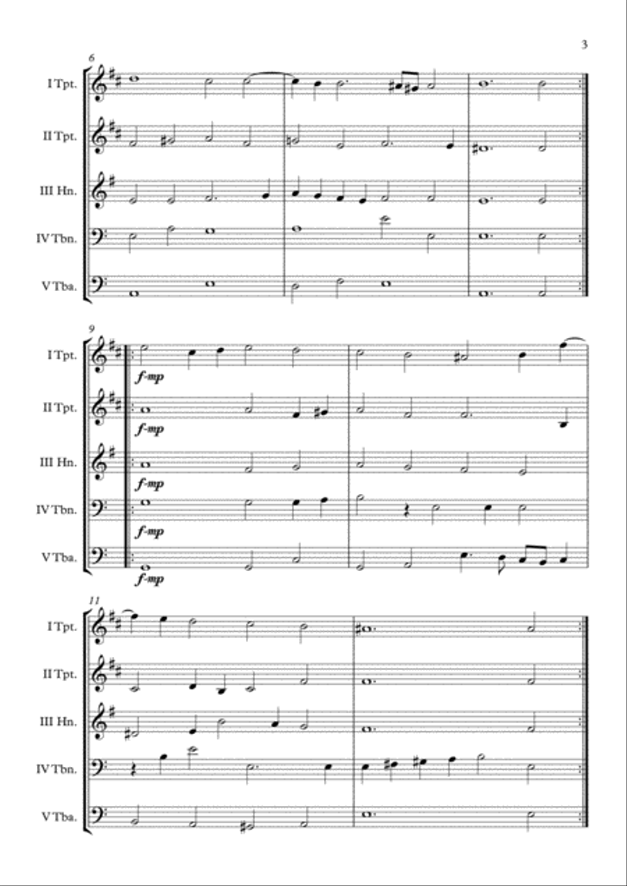 Posthuma PGA 51 (Anthony Holborne) Brass Quintet arr. Adrian Wagner Brass Quintet scores gallery preview page 3