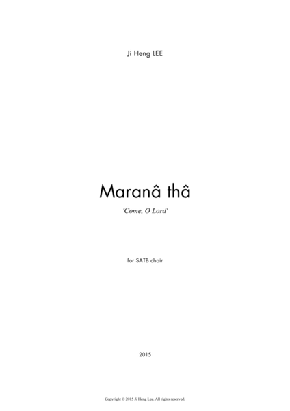 Maranatha, for SATB choir image number null