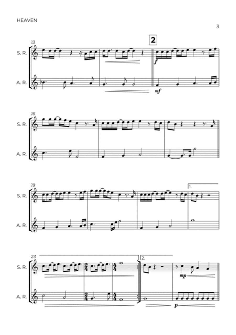 Heaven Woodwind Duet scores gallery preview page 3