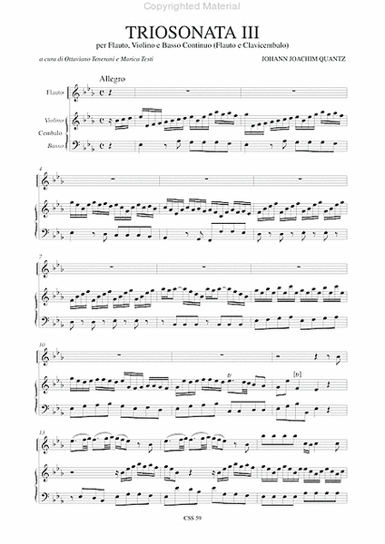 7 Triosonatas for Flute, Violin and Continuo (Flute and Harpsichord) - Vol. 3: Triosonata III in E flat maj
