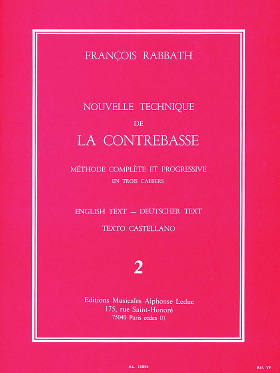 Nouvelle Technique de la Contrebasse – Volume 2 Double Bass scores gallery preview page 1