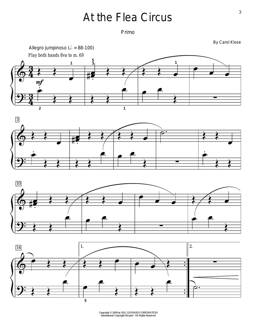 At The Flea Circus Piano Duet scores gallery preview page 2