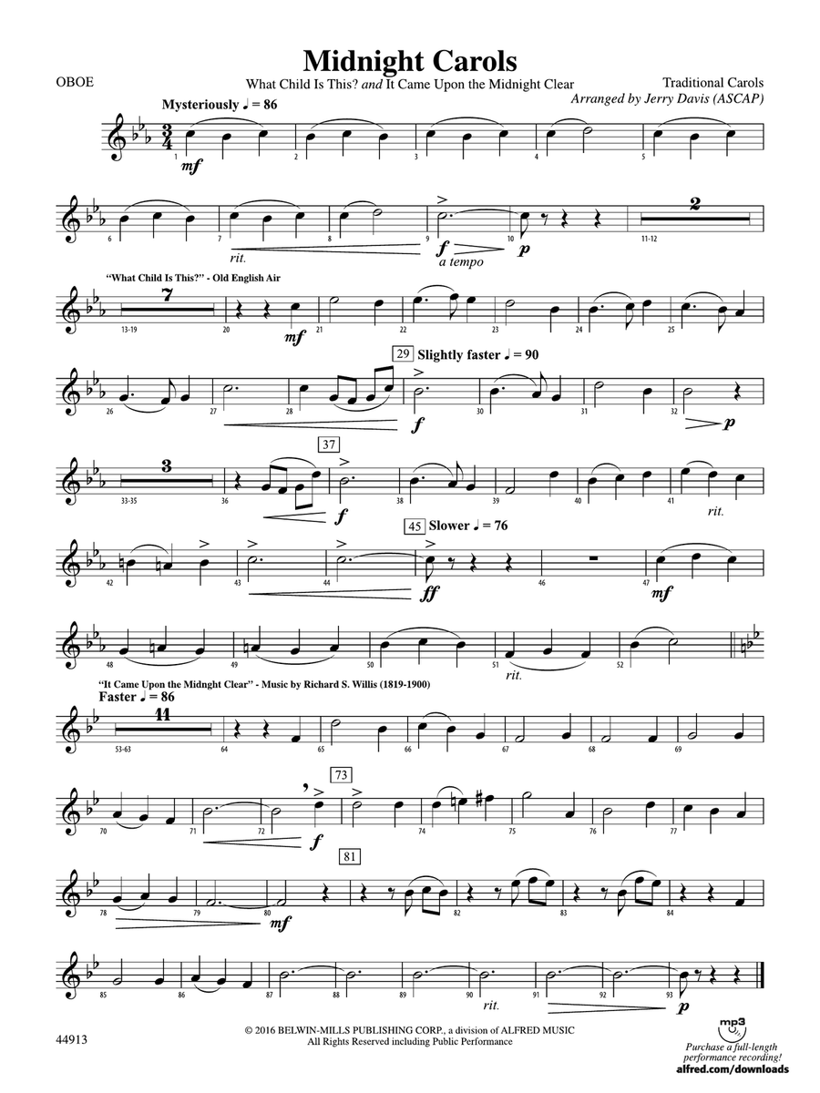 Midnight Carols: Oboe