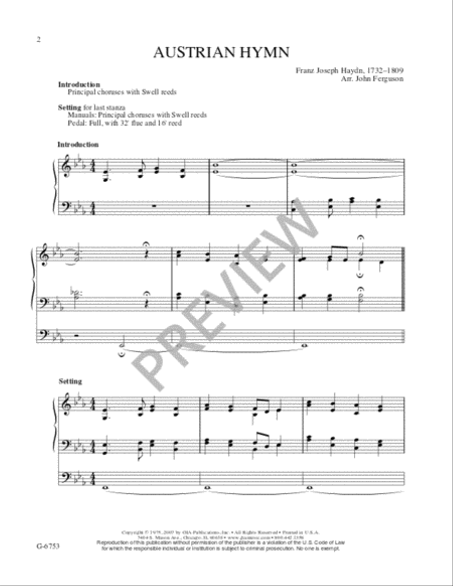 Hymn Harmonizations for Organ - Volume 1 Organ scores gallery preview page 2