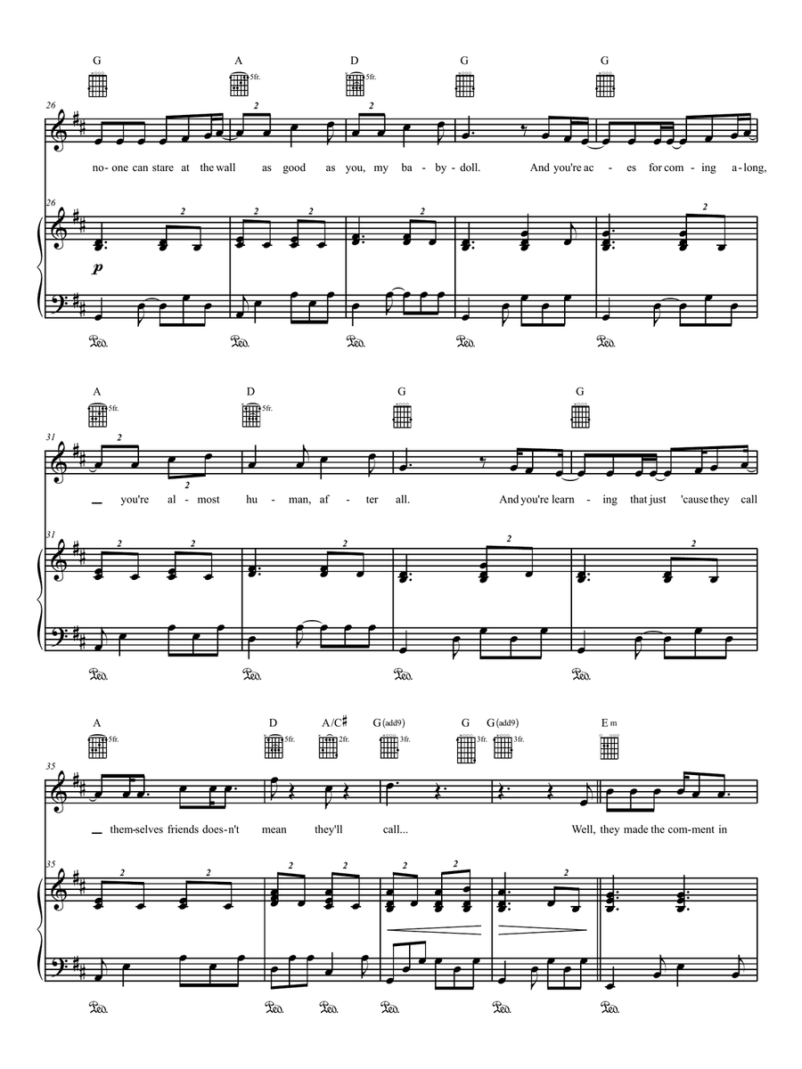 The Point Of It All Piano, Vocal, Guitar scores gallery preview page 3