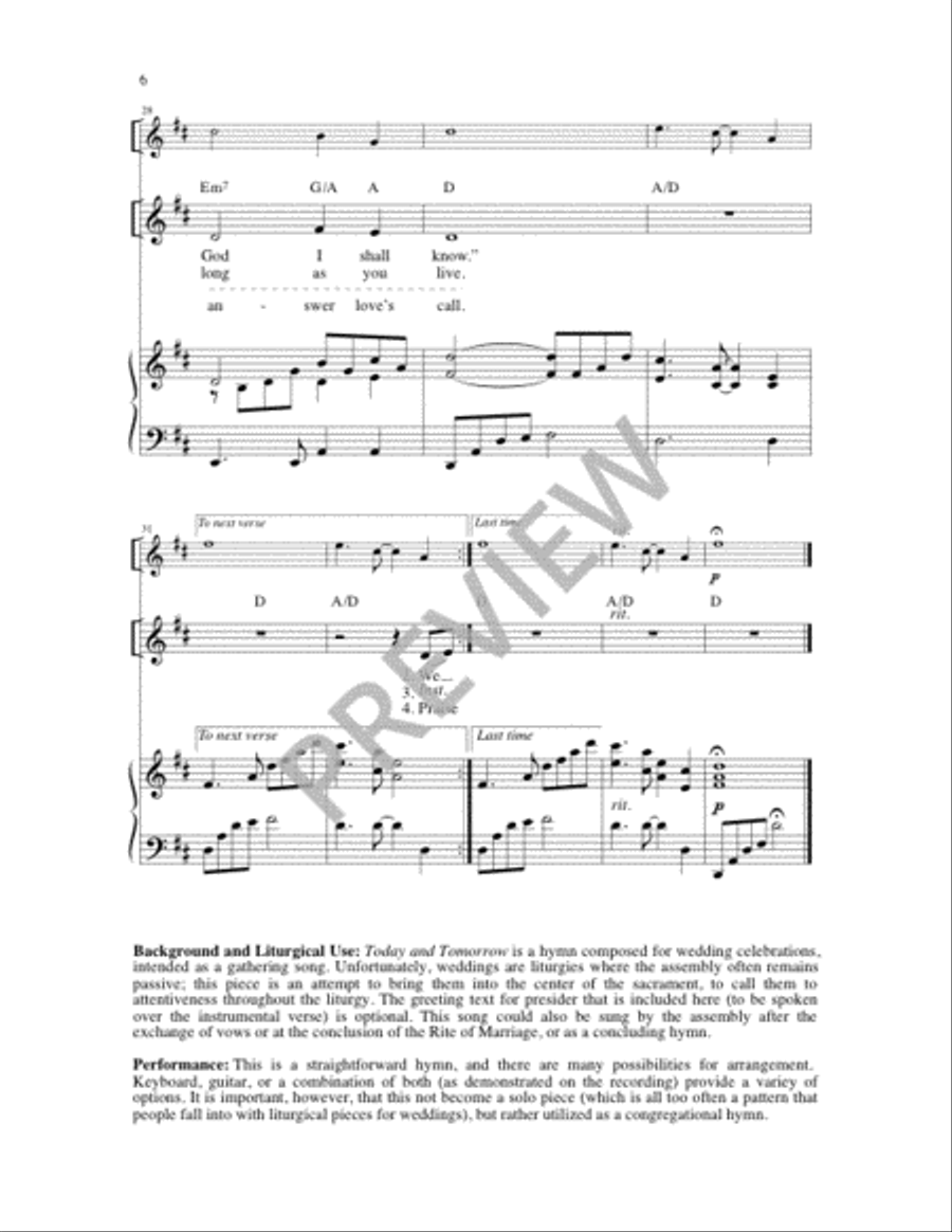 Today and Tomorrow Today and Tomorrow Unison Choir scores gallery preview page 6