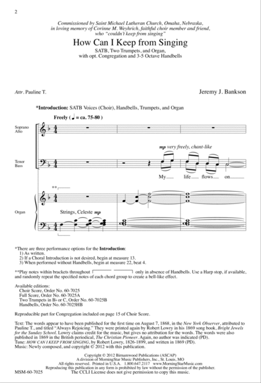 How Can I Keep from Singing 4-Part scores gallery preview page 2