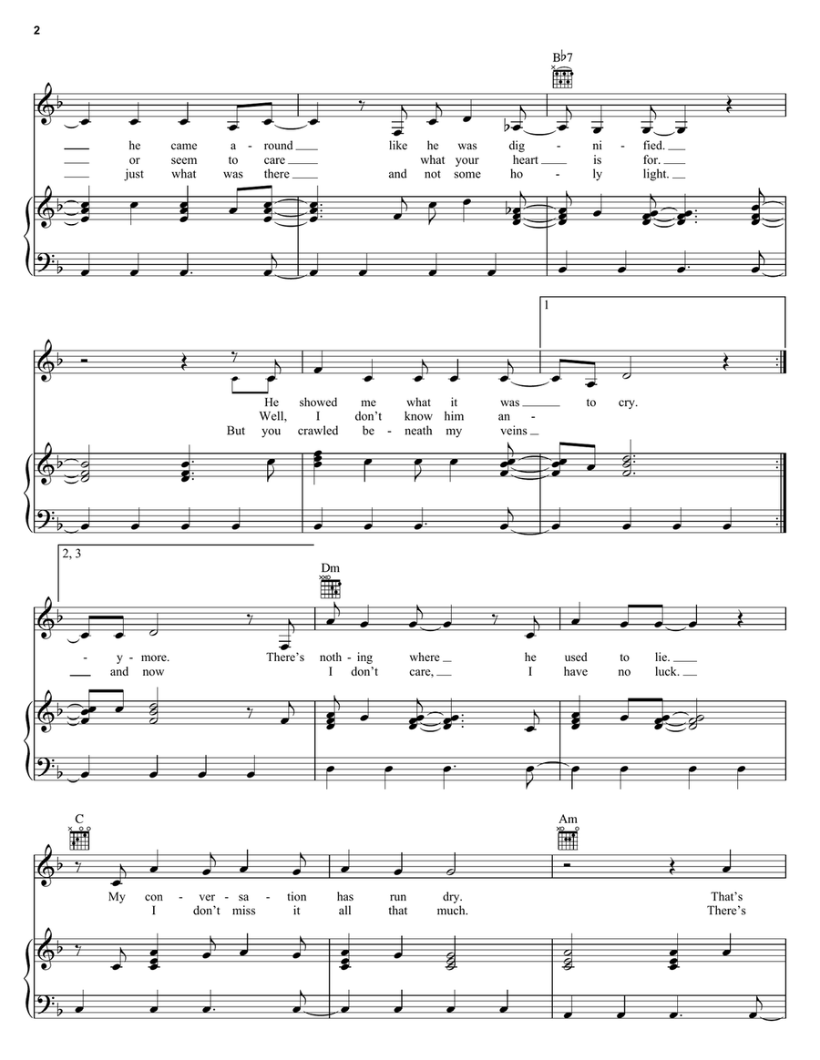 Torn Torn Piano, Vocal, Guitar scores gallery preview page 2