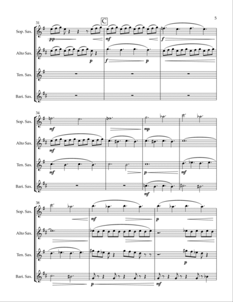 Currents Saxophone Quartet scores gallery preview page 5
