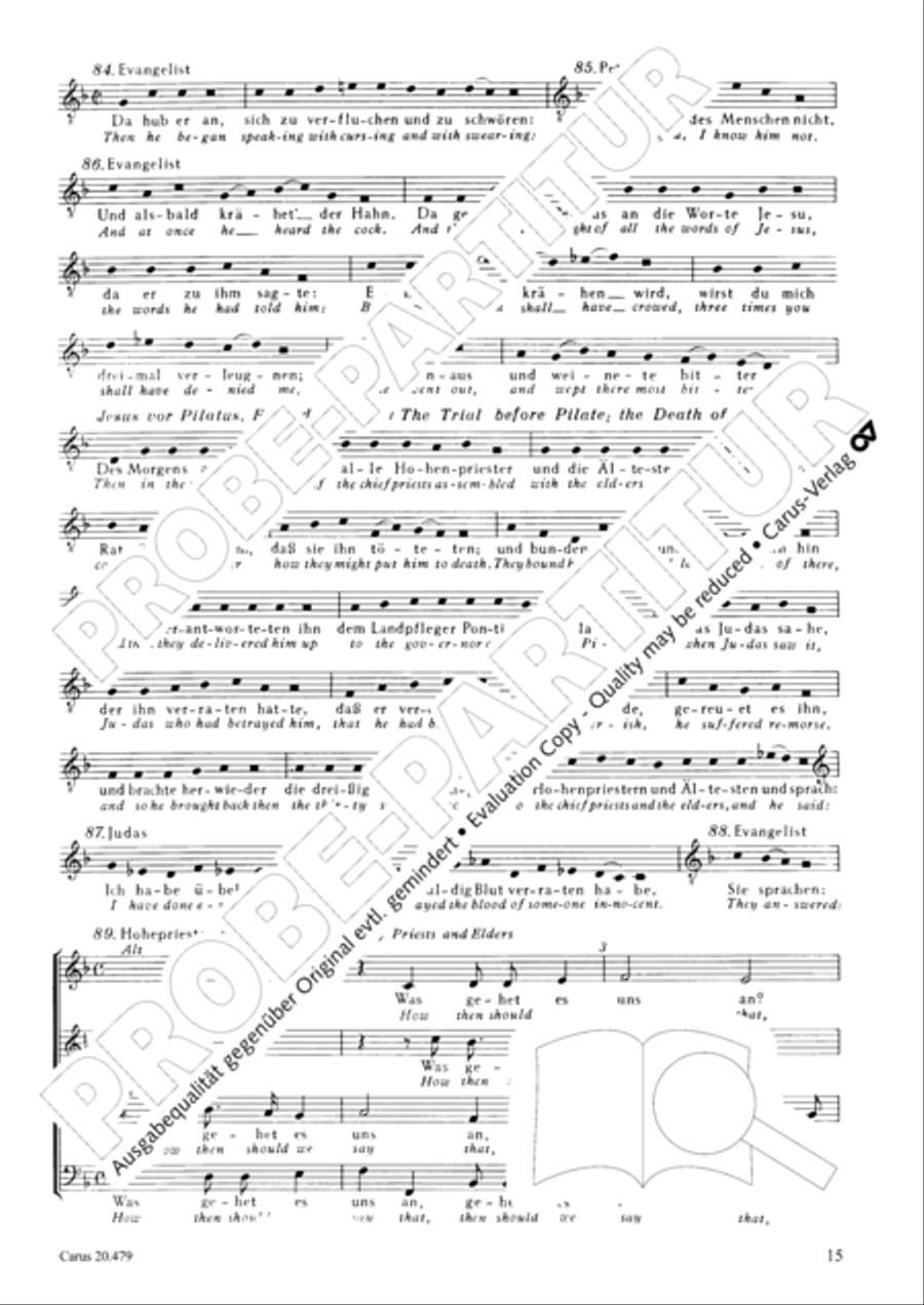 St. Matthew Passion (Matthaus-Passion) 4-Part scores gallery preview page 22