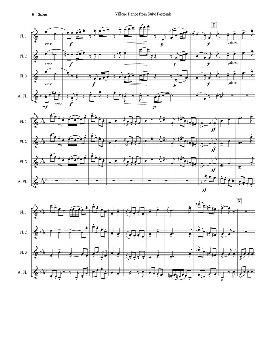 Chabrier - Village Dance for flute quartet Chabrier - Village Dance for flute quartet Flute Quartet scores gallery preview page 6