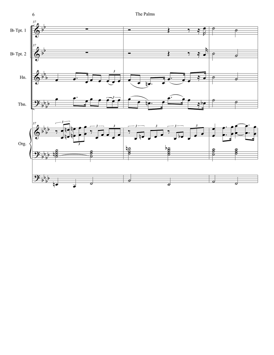 The Palms (Brass Quartet and Organ) The Palms (Brass Quartet and Organ) Brass Quartet scores gallery preview page 6