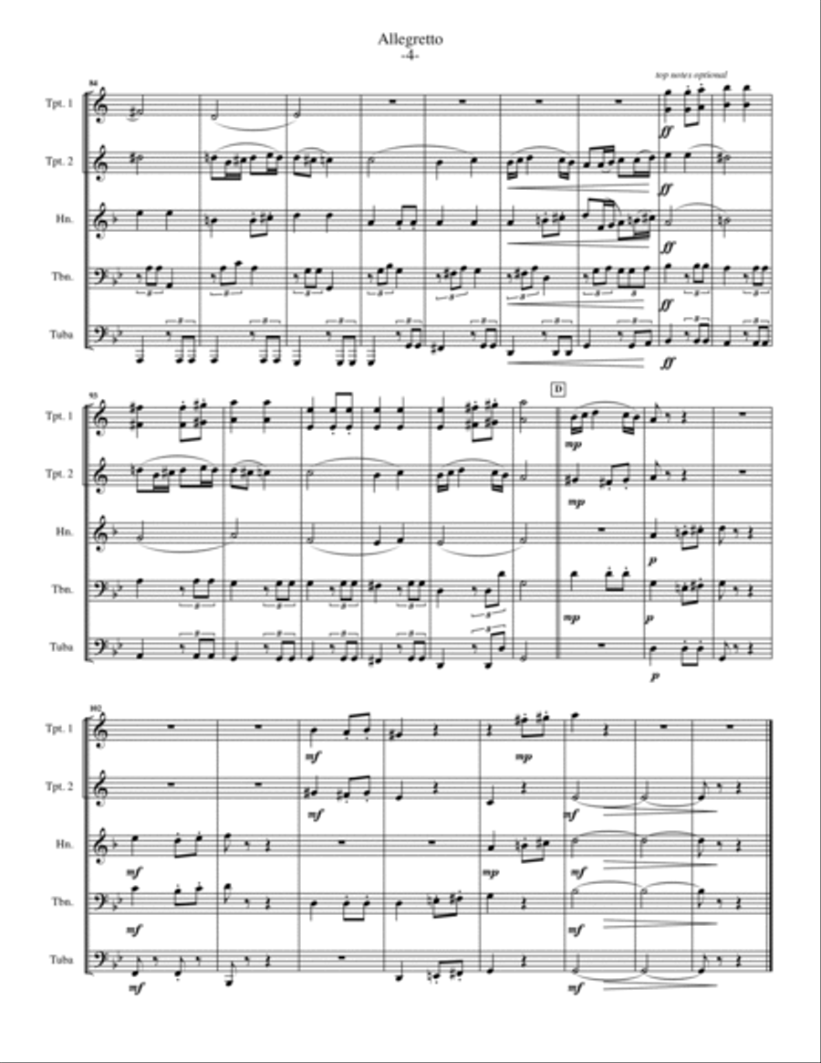 Allegretto from Symphony No. 7 By Beethoven Brass Ensemble scores gallery preview page 5