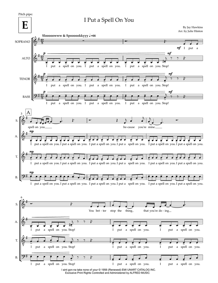I Put A Spell On You 4-Part scores gallery preview page 2
