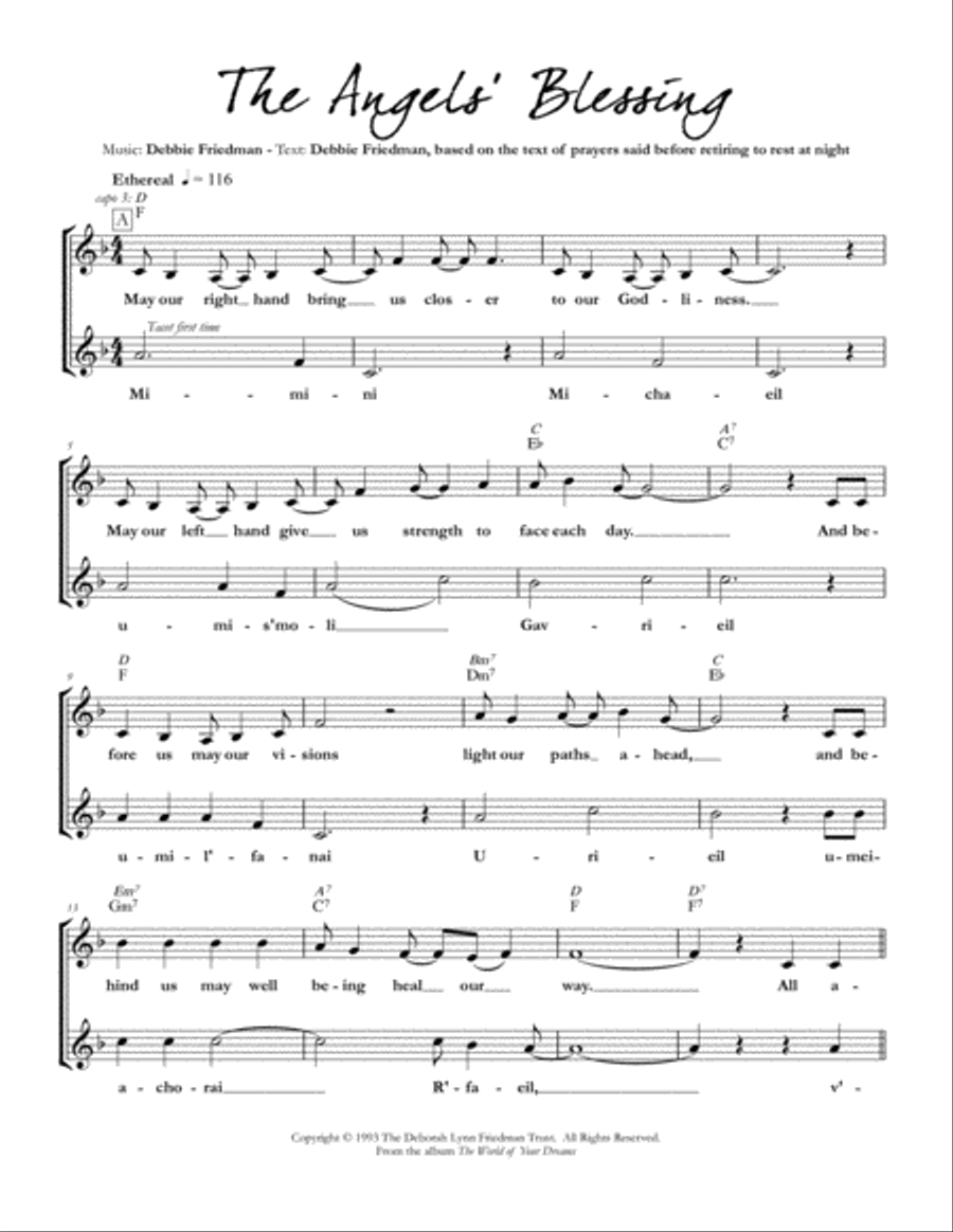The Angels' Blessing The Angels' Blessing Piano scores gallery preview page 1