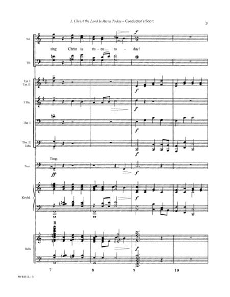 Hymns for Easter - Score & Parts-Brass, Perc, Handbell 5-Octaves scores gallery preview page 4