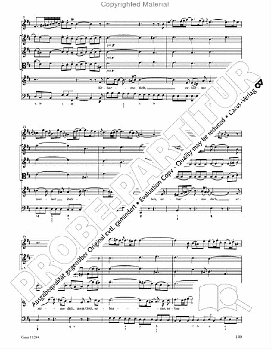 St. Matthew Passion (Matthaus-Passion) 4-Part scores gallery preview page 151