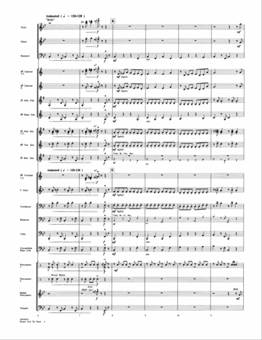 Selections from Beauty and the Beast - Full Score Concert Band scores gallery preview page 3