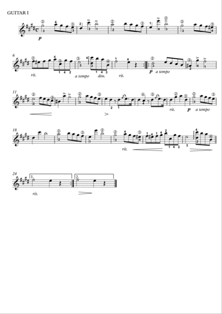Classical Guitar Duets by Chopin, Mozart, Paisiello, Halevy Acoustic Guitar scores gallery preview page 4