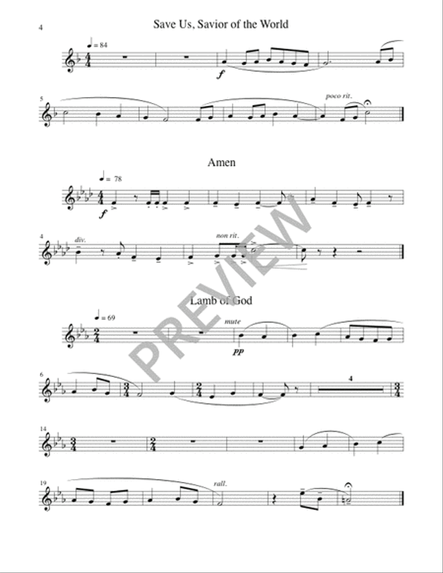A Community Mass - Brass and Percussion edition Flute scores gallery preview page 21