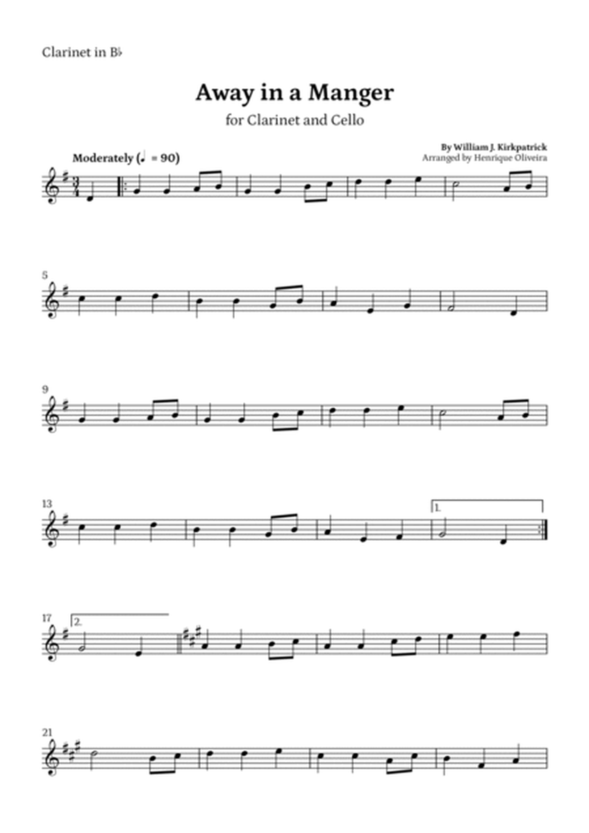 Away in a Manger (Clarinet and Cello) - Beginner Level image number null