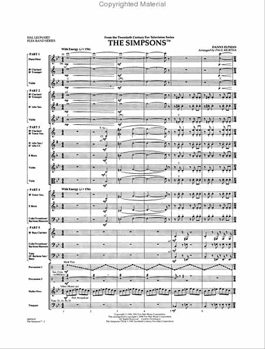 The Simpsons The Simpsons Concert Band scores gallery preview page 2