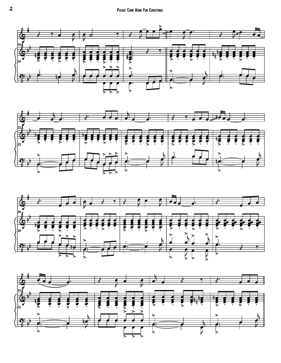 Please Come Home For Christmas Alto Saxophone scores gallery preview page 3