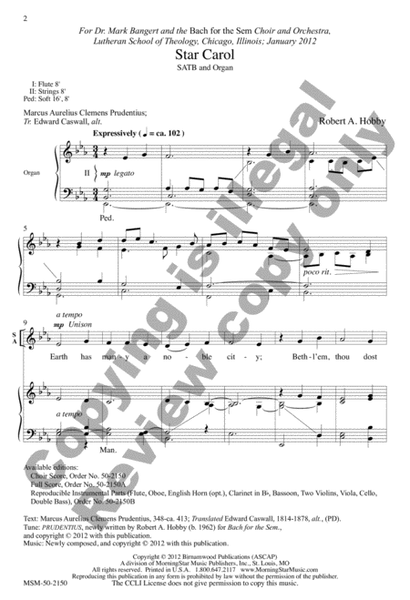 Star Carol (Choral Score) image number null