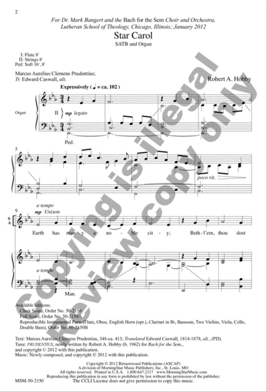 Star Carol Star Carol 4-Part scores gallery preview page 2