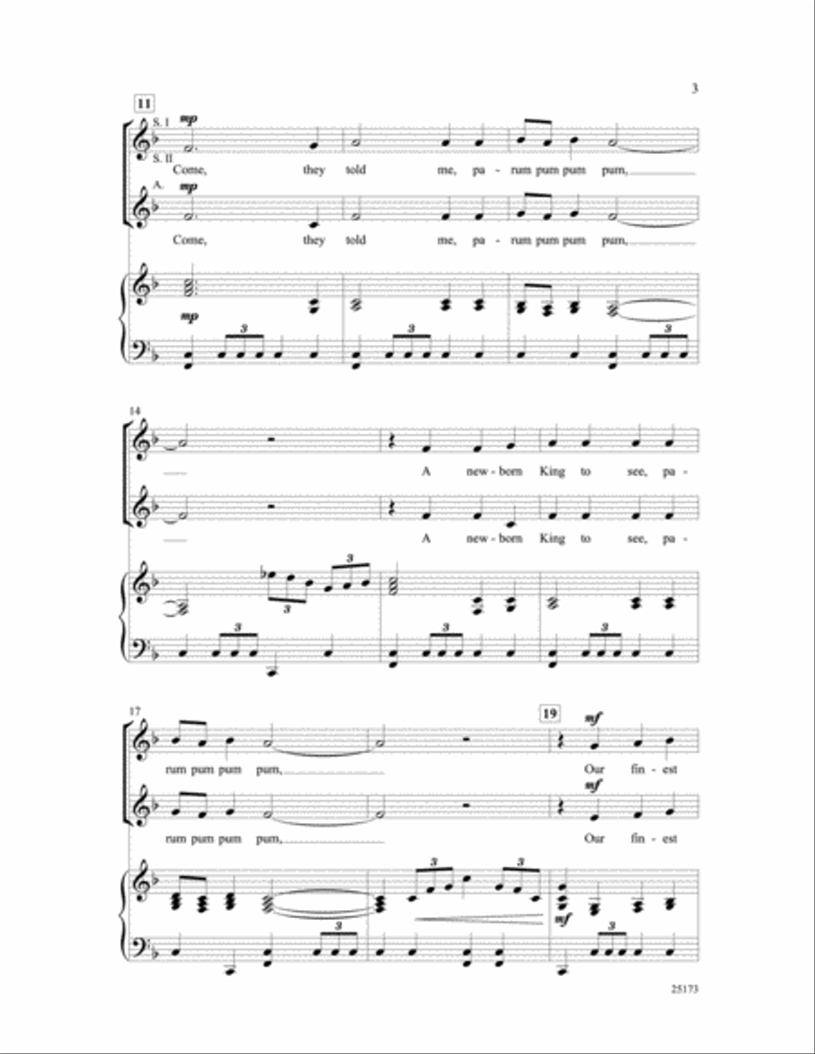 The Little Drummer Boy SSA scores gallery preview page 3