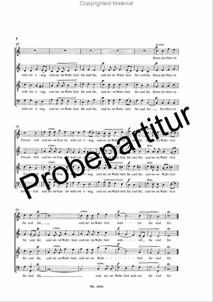 Psalm 100 MWV B 45 “Jauchzet dem Herren alle Welt” A Cappella scores gallery preview page 5