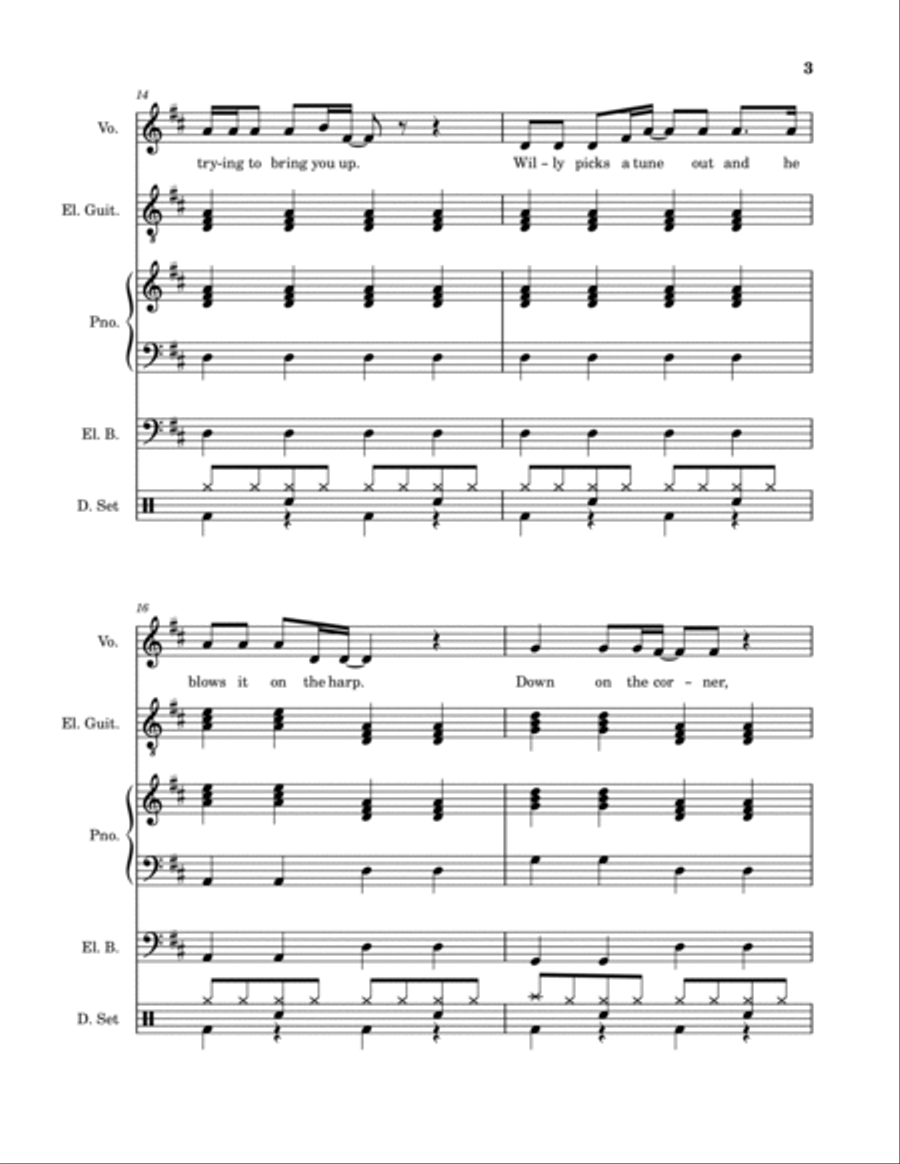 Down On The Corner - Score Only Small Ensemble scores gallery preview page 3