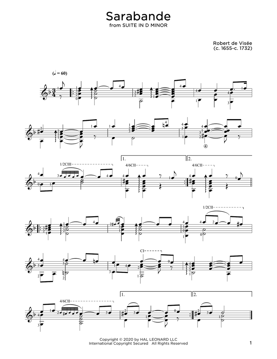 Sarabande Sarabande Acoustic Guitar scores gallery preview page 1