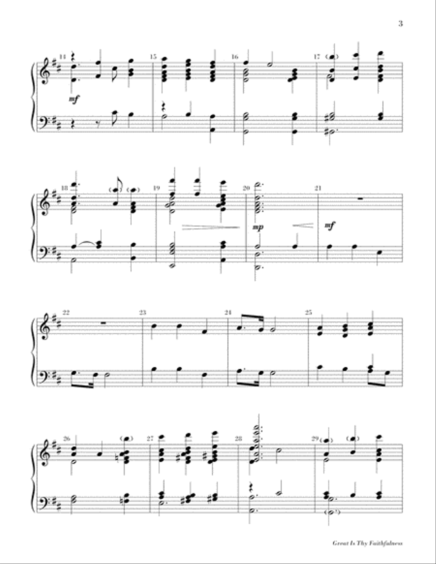 Great Is Thy Faithfulness Handbell Choir scores gallery preview page 3