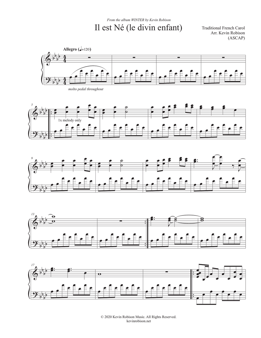 Il est né le Divin Enfant (He is Born, the Divine Christ Child) Piano Solo scores gallery preview page 2