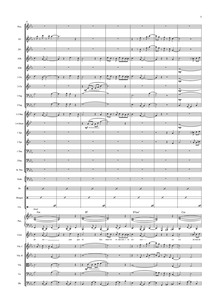 Lagrimas Negras Full Orchestra scores gallery preview page 5